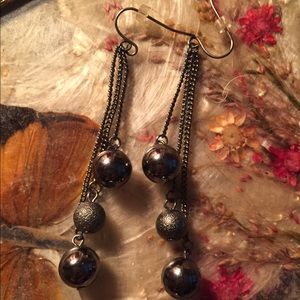 Metal dangly earrings